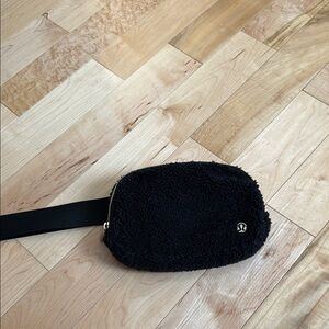 Black Fleece Belt Bag